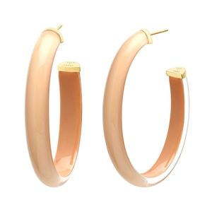 LARGE NUDE OVAL HOOPS BY GOLD & HONEY